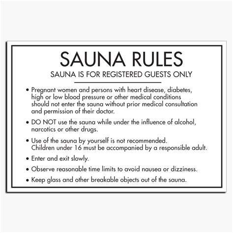 What are the rules after sauna?