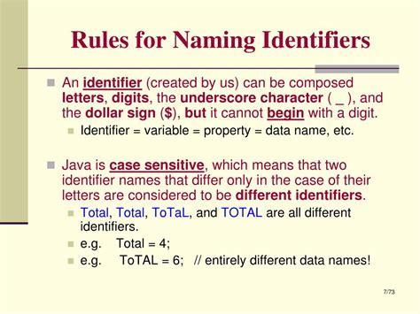 What are the rules for naming identifiers?