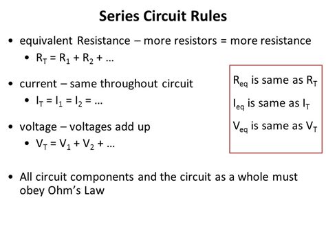 What are the rules for series and parallel circuits?