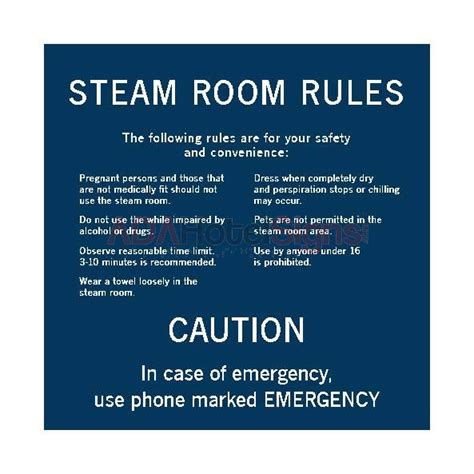 What are the rules for steam rooms?