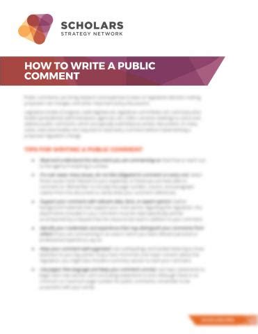 What are the rules for writing a public comment?