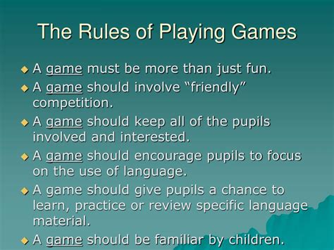 What are the rules of a game?