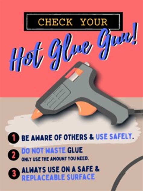 What are the safety precautions when using a glue gun?