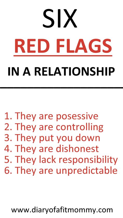 What are the six red flags of dating?
