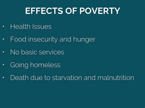 What are the social effects of poverty?