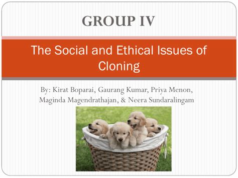 What are the social issues of cloning?