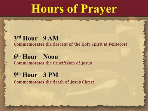 What are the spiritual hours for prayer?