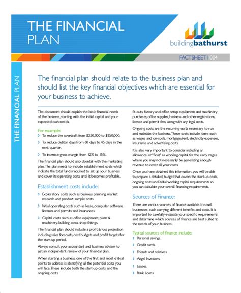 What are the statement of financing needed in a business plan?