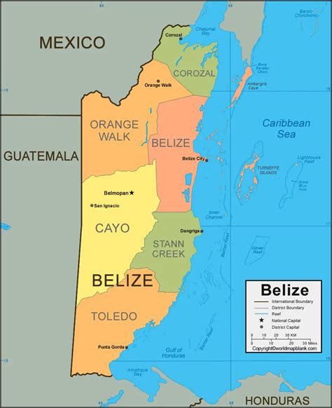 What are the states in Belize?