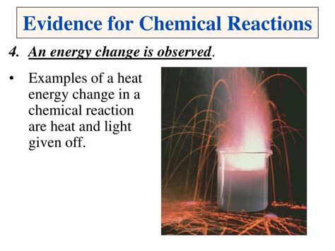 What are the sure evidence of a chemical reaction?