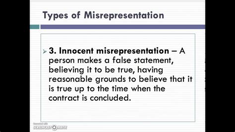 What are the three 3 elements of misrepresentation?