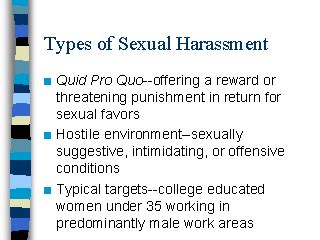 What are the three 3 types of harassment?