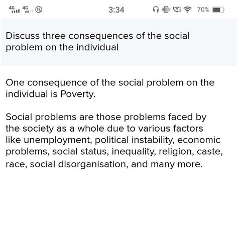 What are the three consequences of social problems on individuals?