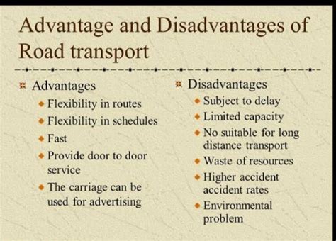 What are the three disadvantages of using transport?
