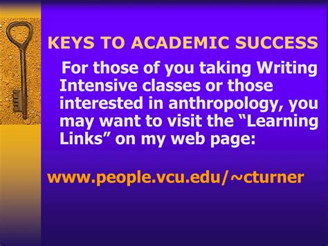 What are the three keys to academic success?