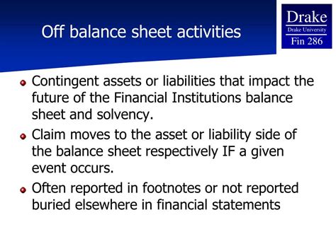 What are the three types of bank off-balance-sheet activities?