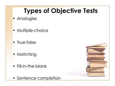 What are the three types of objective questions?