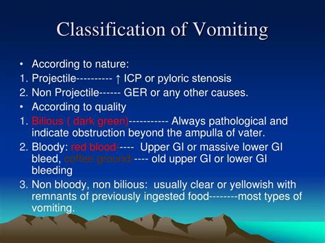 What are the three types of vomiting?