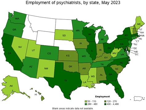 What are the top 3 industries that employ psychiatrists?