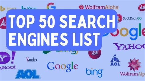 What are the top 50 search engines?