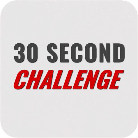 What are the topics for the 30 seconds challenge?