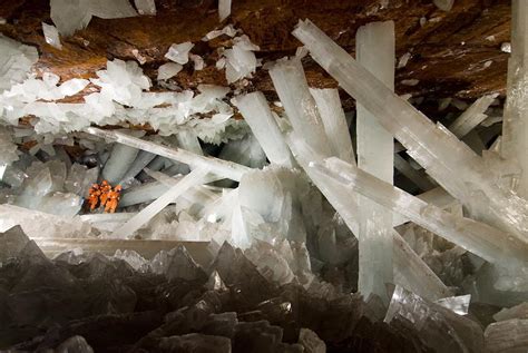 What are the transparent minerals formed in a cave?