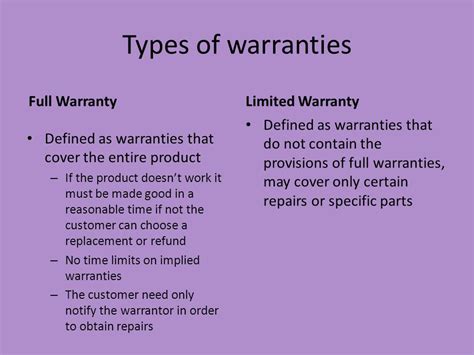 What are the two types of warranties?