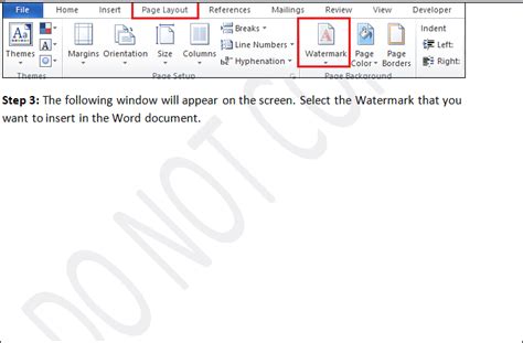 What are the two types of watermarks in Word?