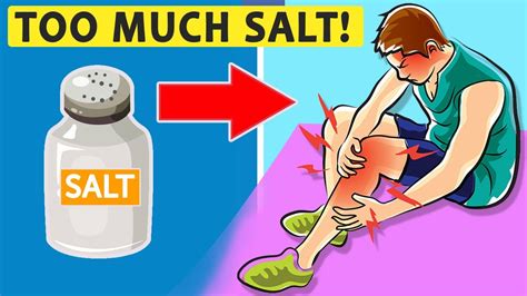 What are the visible symptoms of too much salt?