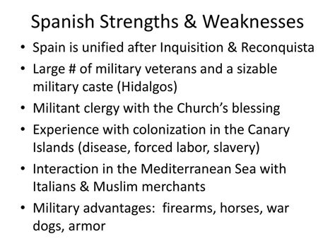 What are the weaknesses in Spain?