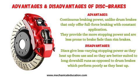What are three disadvantages to disc brakes?