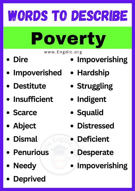 What are three words to describe poverty?