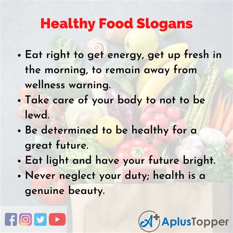 What are two slogans to support healthy lifestyle?