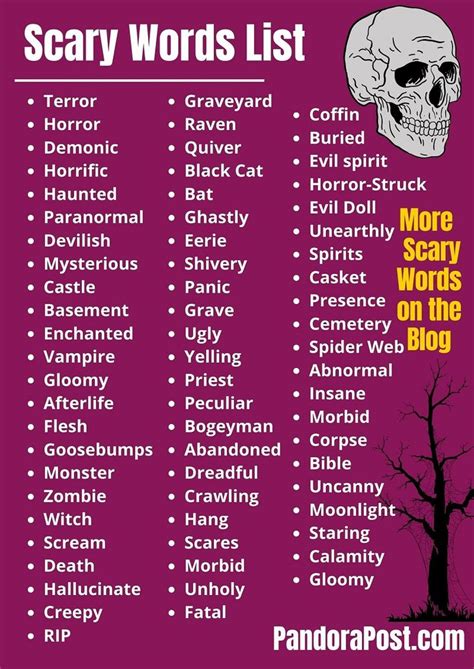 What are words for scary?