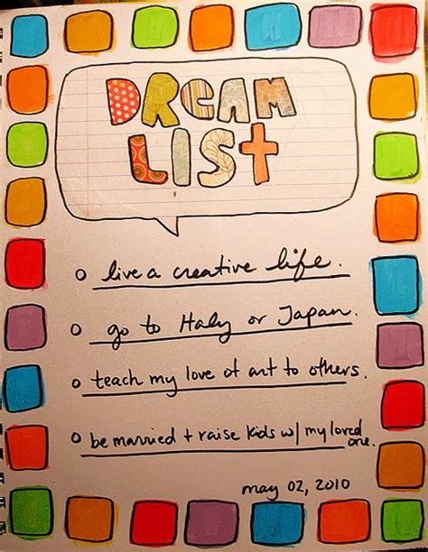 What are your dreams list?