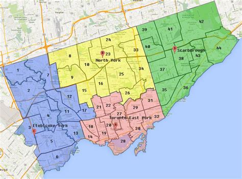 What areas make up Toronto?