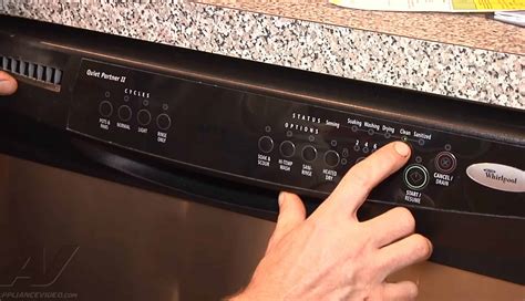 What buttons do you press to reset a Whirlpool dishwasher?