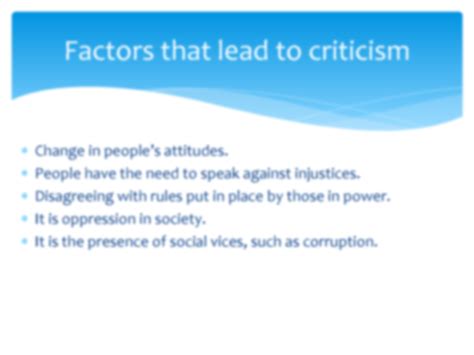 What causes people to criticize?