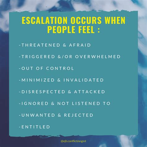 What causes people to escalate?