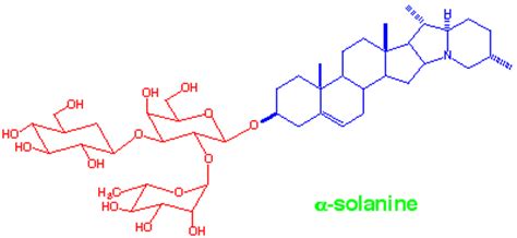 What causes solanine?