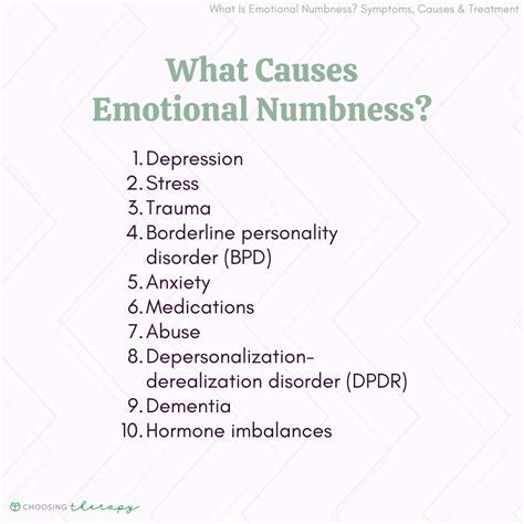 What chemical causes emotional numbness?