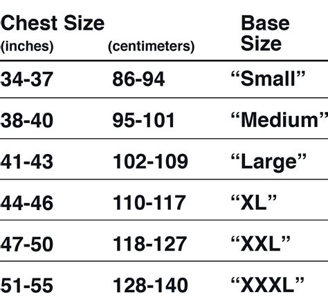 What chest size is large?