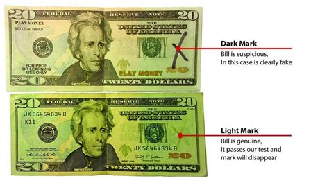 What color does real money turn?