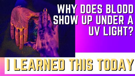 What color is blood under UV light?