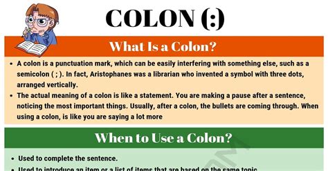 What comes after colon?