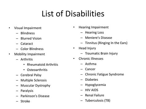 What conditions are not considered a disability?