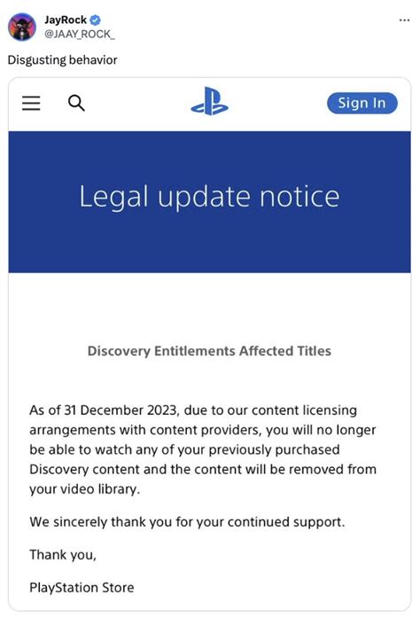 What content is Sony removing?