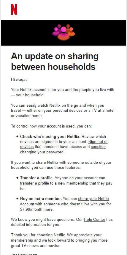 What countries are affected by Netflix password sharing?