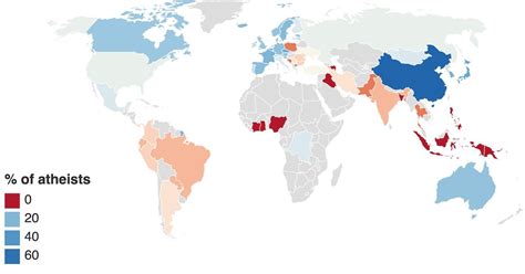 What countries are atheist?