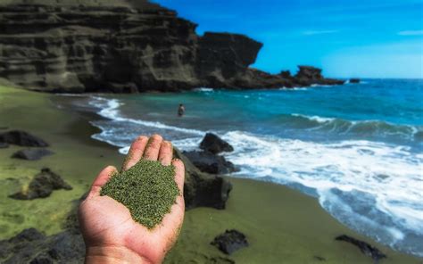 What country has green sand?